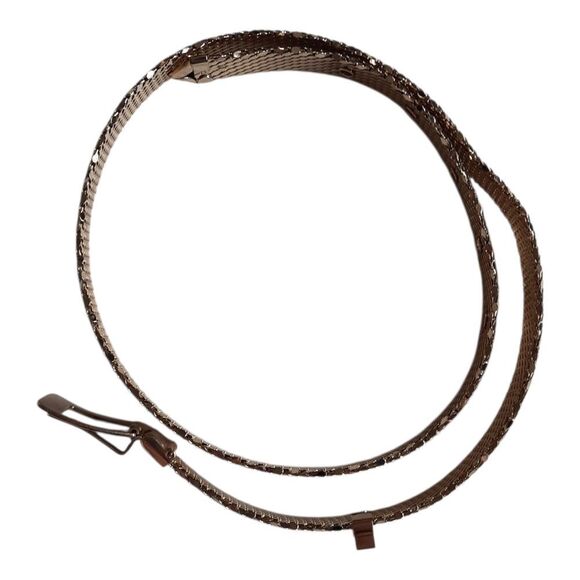 Whiting & Davis Metallic Gold Belt - Picture 1 of 4